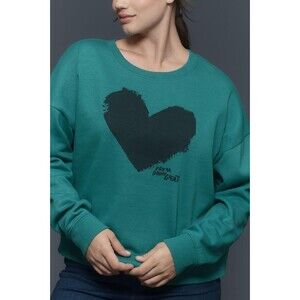 By Anthropologie Maeve Chiara Perano Heart Sweatshirt Top Printed XL NWT 284048